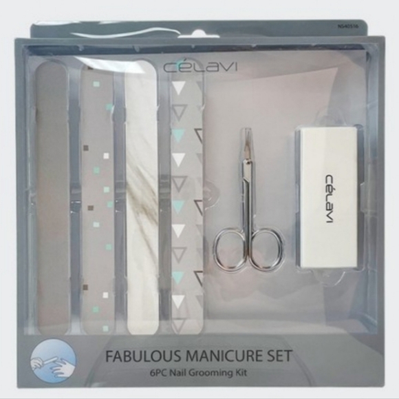 Womens Manicure Set  Nailcare  Nail File Boards  Cuticle Scissors  Buffer  NEW - Picture 1 of 1